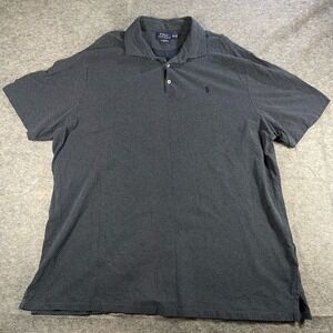 Polo Ralph Lauren Polo Shirt Mens 2XL XXL Black Polka Dot Featherweight Mesh